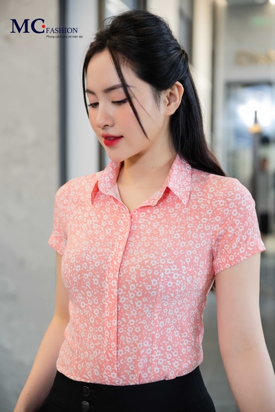 Áo sơ mi họa tiết hoa nhí A740