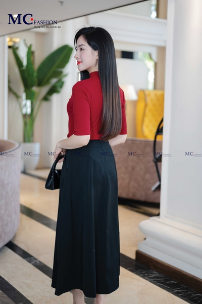 Chân váy xòe xếp ly bản to CV0671