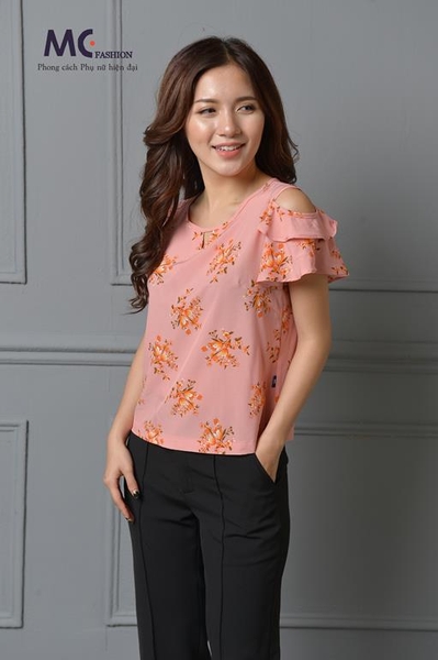 Áo croptop họa tiết hoa cách điệu