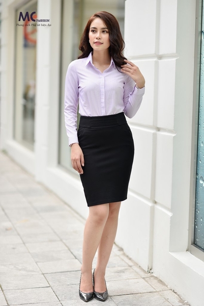 Áo sơ mi dài tay họa tiết kẻ tăm A0298
