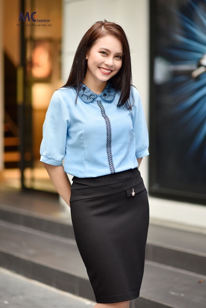 Áo sơ mi thiết kế cổ cách điệu