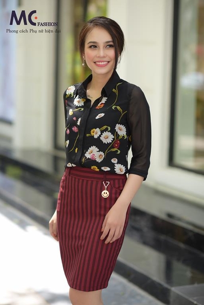 Áo sơ mi hoa lụa tay lỡ A235