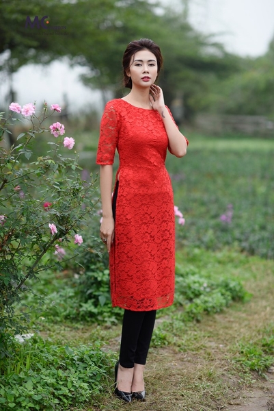 Áo dài Tết M09
