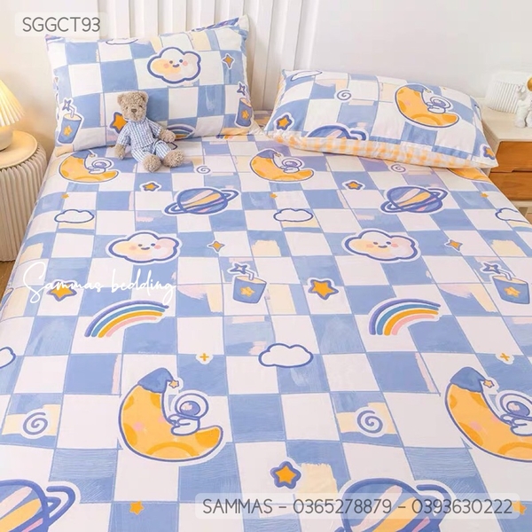 set-ga-goi-cotton-vu-tru-caro-xanh-sggct93