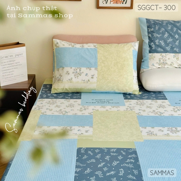 set-ga-goi-cotton-quilt-hoa-xanh-sggct300