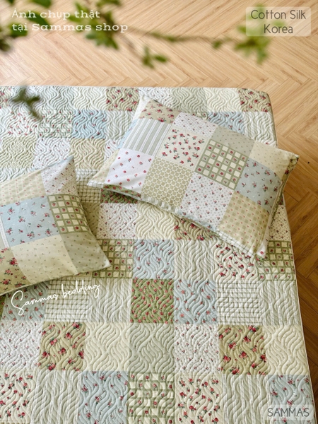 set-ga-goi-cotton-silk-han-quilt-xanh-sggsh97