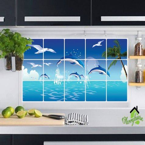 Tranh dán tường trang trí bếp 3D chịu nhiệt