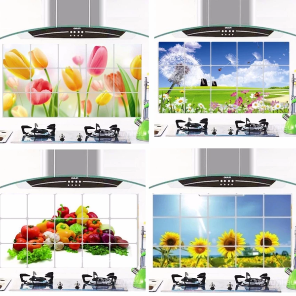 Tranh dán tường trang trí bếp 3D chịu nhiệt