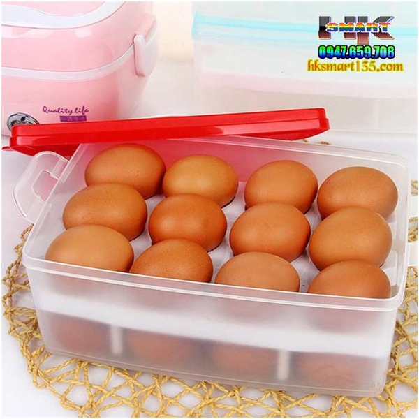 Hộp đựng trứng hai tầng tiện dụng