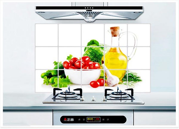 Tranh dán tường trang trí bếp 3D chịu nhiệt