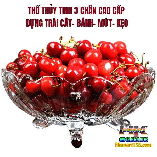 Thố thủy tinh để Hoa Quả- Bánh- Mứt- Kẹo