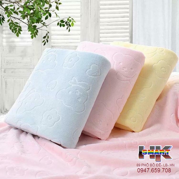 Khăn tắm cotton cao cấp hình Gấu 70 x 140 cm