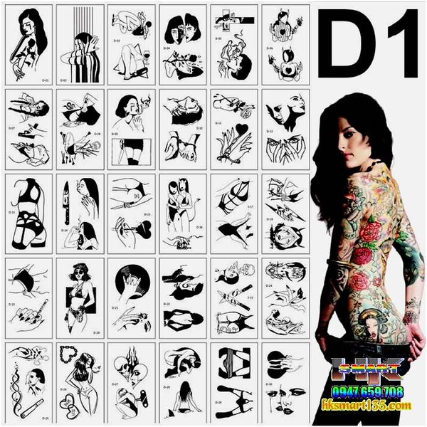 Combo 30 Tấm Hình Xăm Dán Hình Xăm