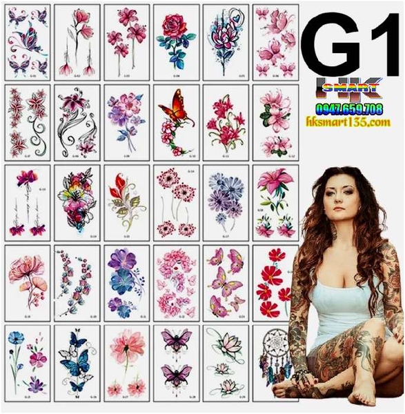 Combo 30 Tấm Hình Xăm Dán Hình Xăm
