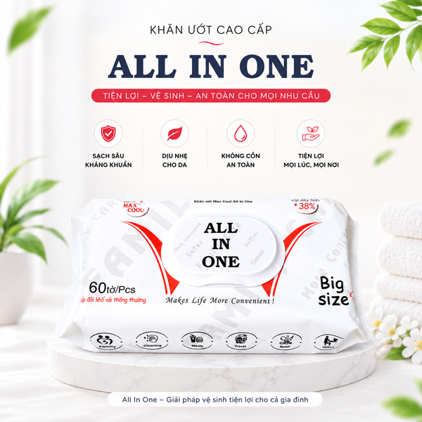 ALL IN ONE, Big Size (60 tờ),không hương