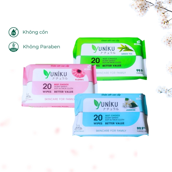 Combo 100 gói khăn ướt YUNIKU 20tờ