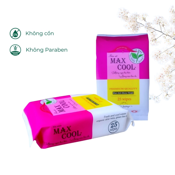 80 gói khăn ướt 25 tờ MAX COOL - có hương