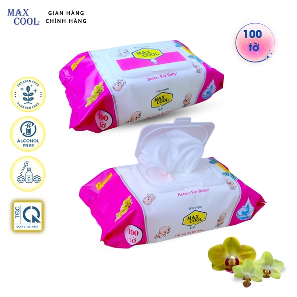 Combo 24 gói khăn ướt Max Cool 100 tờ, có hương