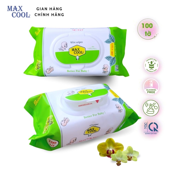 1 gói khăn ướt 100 tờ MAX COOL - không hương