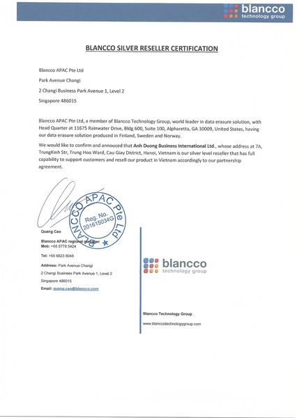 ADG STRATEGIC COOPERATION AGREEMENT WITH BLANCCO