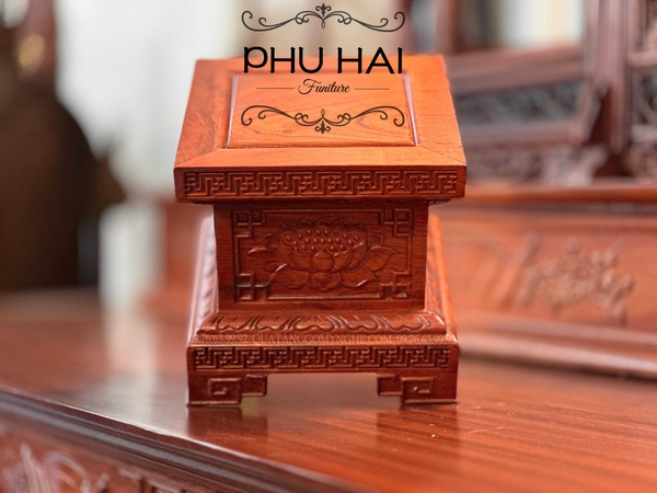 Đế Đôn Vuông cao 25 x mặt 25 cm gỗ hương