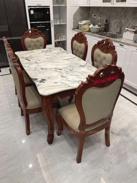 Bộ bàn ghế ăn mặt đá