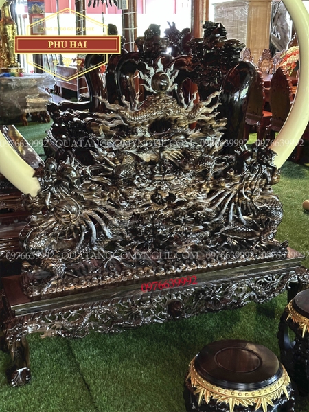 Giá ngà tứ linh gỗ mun