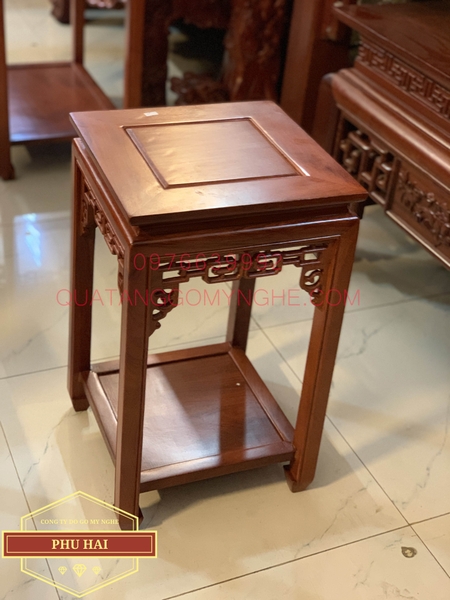 Đôn vuông gỗ hương cao 60 x 30