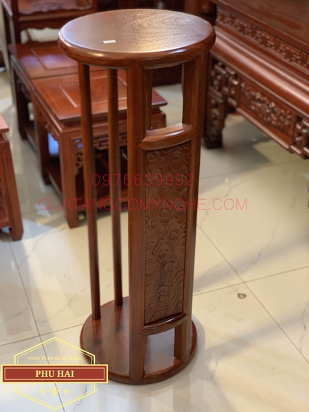 Đôn gỗ tròn kê bình hoa cao 80 