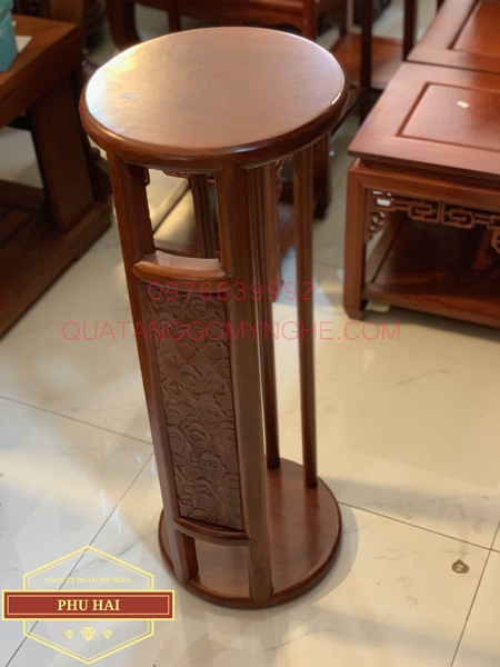 Đôn gỗ tròn kê bình hoa cao 80 