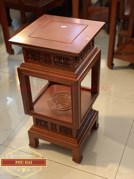 Đôn Gỗ Vuông Lông Đèn Cao 60 mặt 30