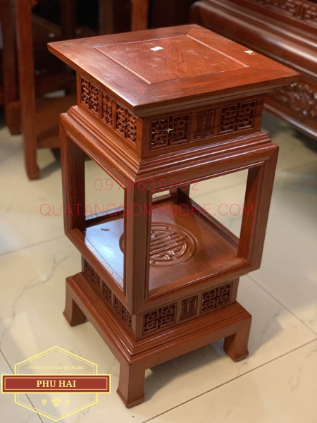 Đôn Gỗ Vuông Lông Đèn Cao 60 mặt 30