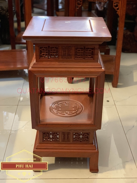 Đôn Gỗ Vuông Lông Đèn Cao 60 mặt 30