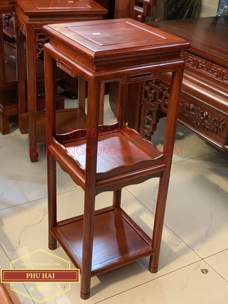 Đôn gỗ vuông 3 tầng cao 80 mặt 30 - GN40