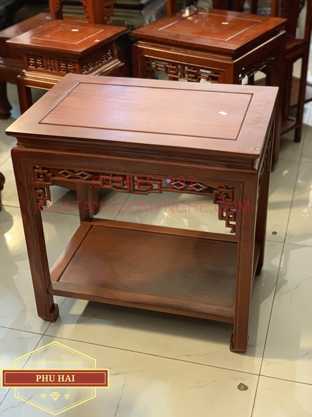 Đôn gỗ kê tượng hình chữ nhật cao 60 mặt 60 x 40 