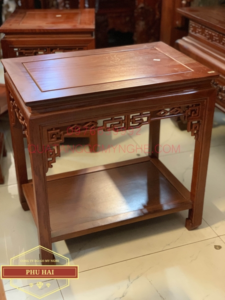 Đôn gỗ kê tượng hình chữ nhật cao 60 mặt 60 x 40 