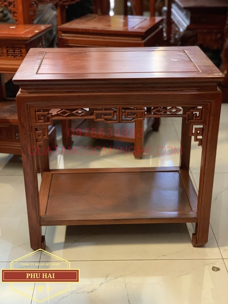 Đôn gỗ kê tượng hình chữ nhật cao 60 mặt 60 x 40 