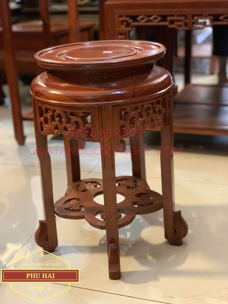 Đôn Gỗ Tròn Trang Trí Cao 50 Mặt 30