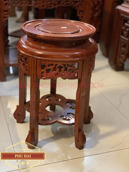 Đôn Gỗ Tròn Trang Trí Cao 50 Mặt 30