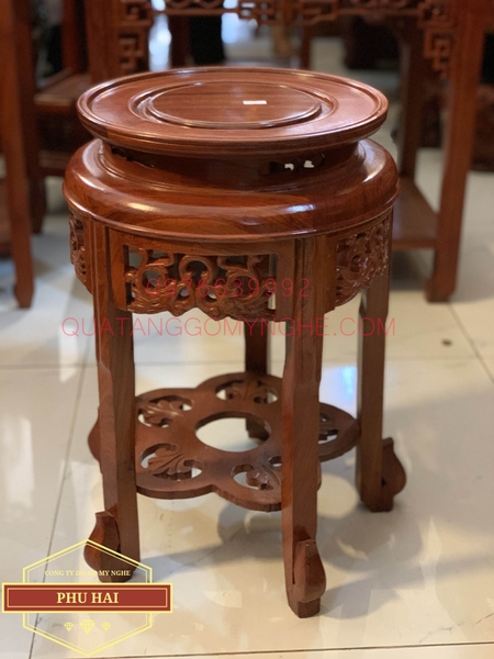 Đôn Gỗ Tròn Trang Trí Cao 50 Mặt 30