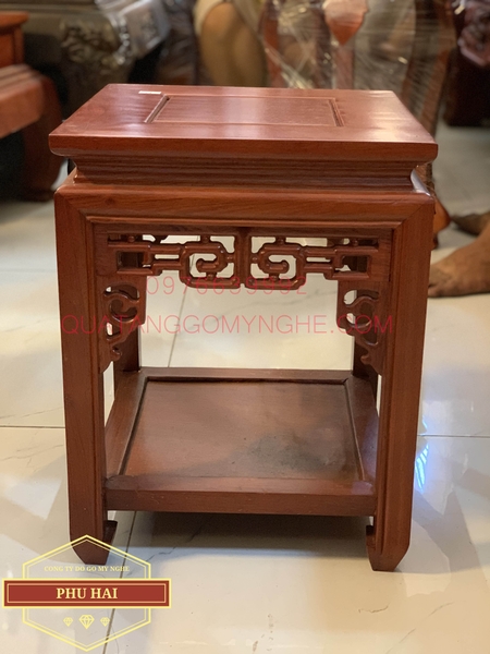 Đôn Gỗ Vuông Trang Trí Cao 40 Mặt 30