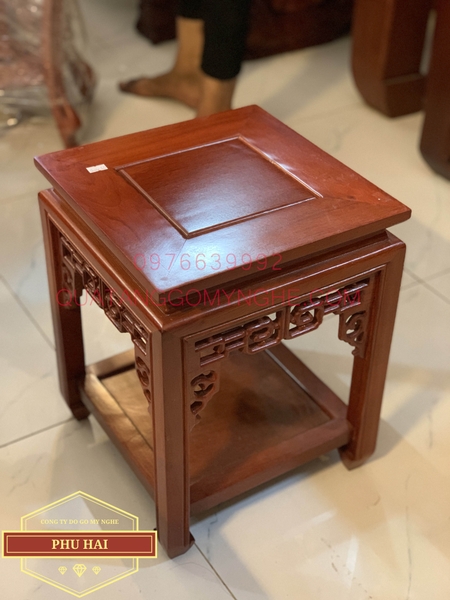Đôn Gỗ Vuông Trang Trí Cao 40 Mặt 30