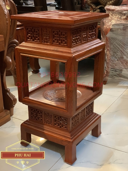 Đôn Gỗ Lồng Đèn Cao Cấp Cao 60 Mặt 30