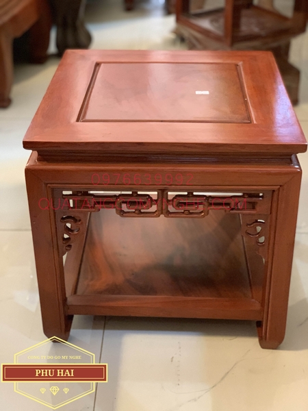 Đôn gỗ vuông kê lọ hoa cao 40 mặt 40