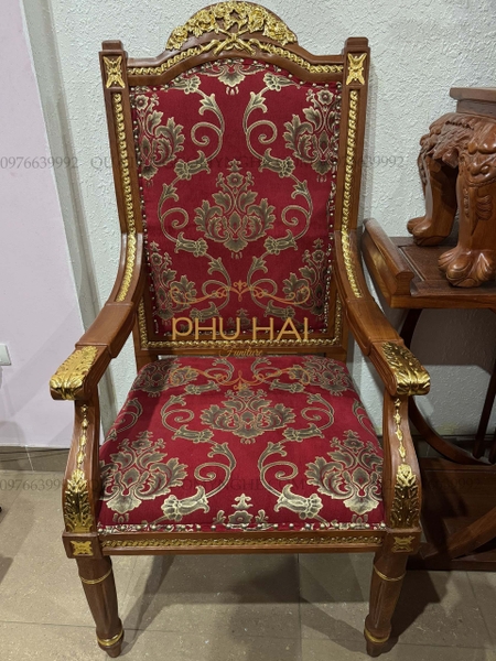 Ghế Làm Việc Giám Đốc Bọc Nỉ Gỗ Tự Nhiên
