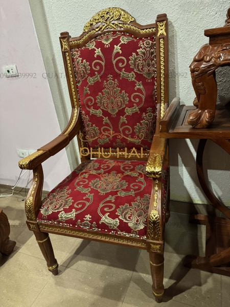 Ghế Làm Việc Giám Đốc Bọc Nỉ Gỗ Tự Nhiên