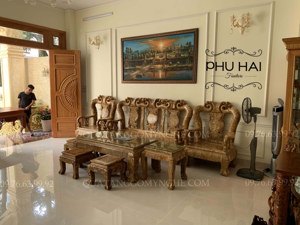 Bàn Ghế Minh Quốc Đào Tay Gỗ Ngọc Nghiến Đẹp