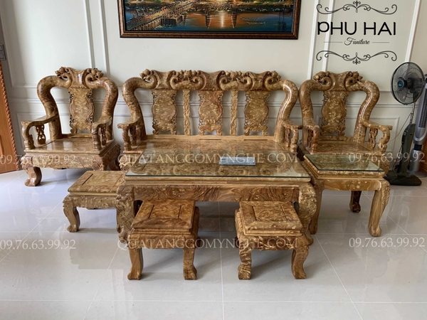Bàn Ghế Minh Quốc Đào Tay Gỗ Ngọc Nghiến Đẹp