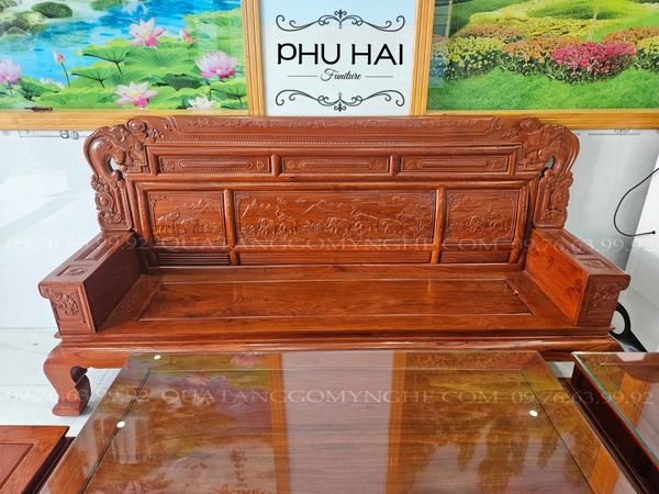 Bộ Bàn Ghế Gỗ Hương Trương Voi 6 Món