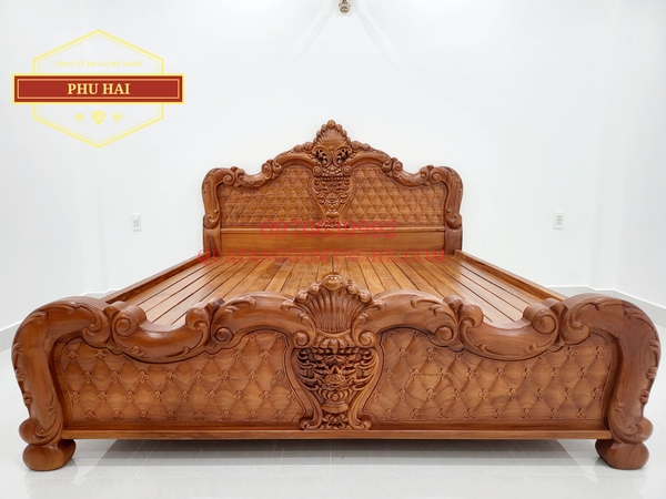 Giường Ngủ Gỗ Mẫu Hoa Hồng